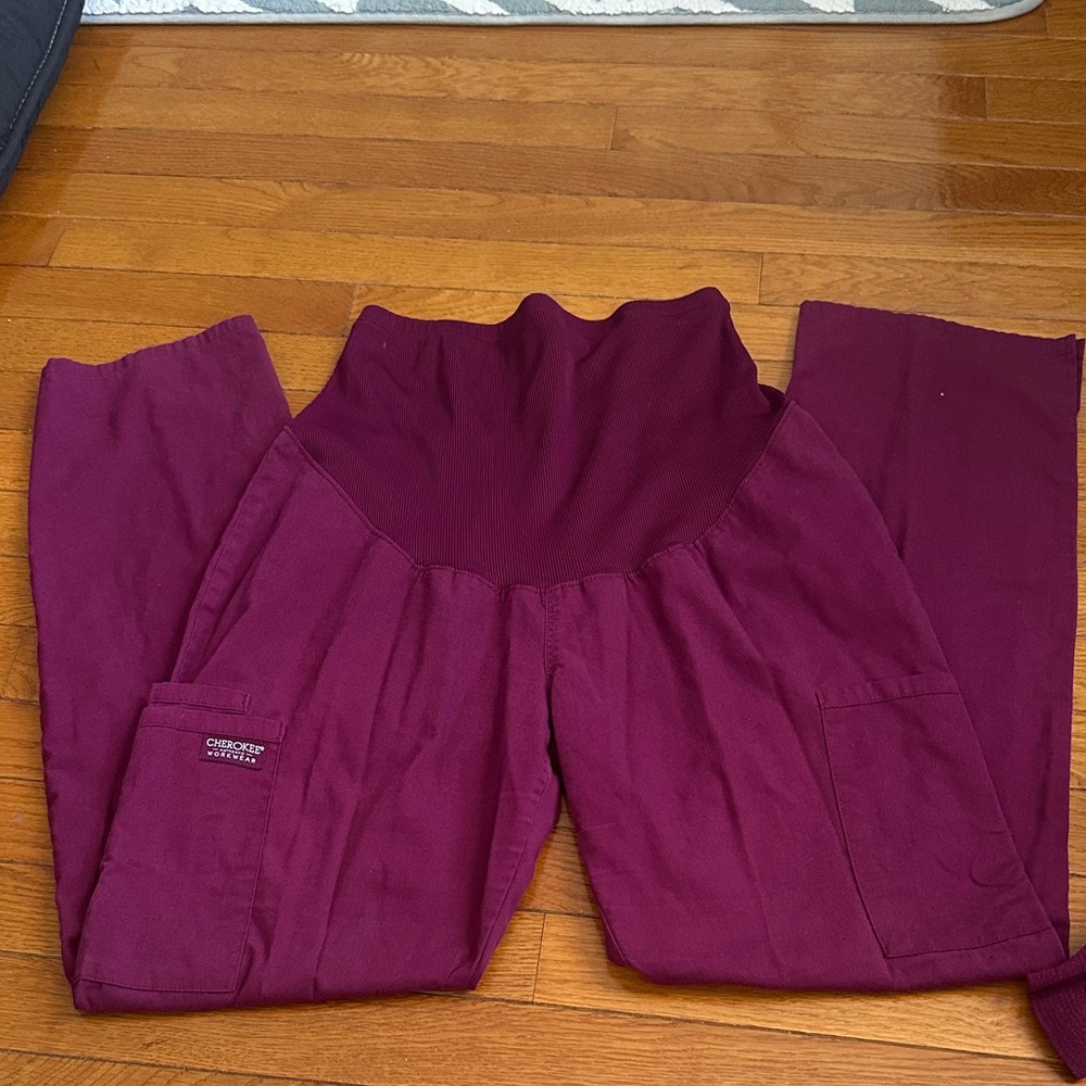 Cherokee Maternity Maroon Scrub Pants
